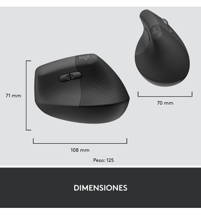 Ratón inalámbrico LOGITECH Lift for Business Grafito