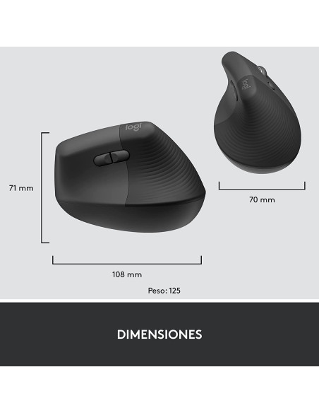 Ratón inalámbrico LOGITECH Lift for Business Grafito