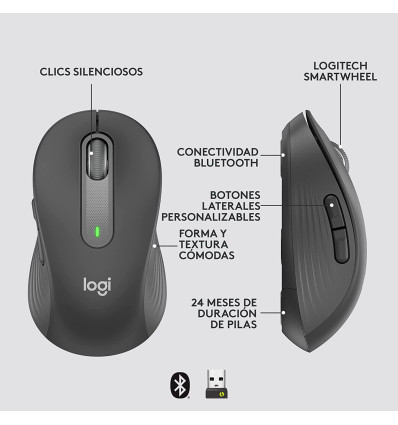 Ratón LOGITECH Signature M650 Medium Grafito