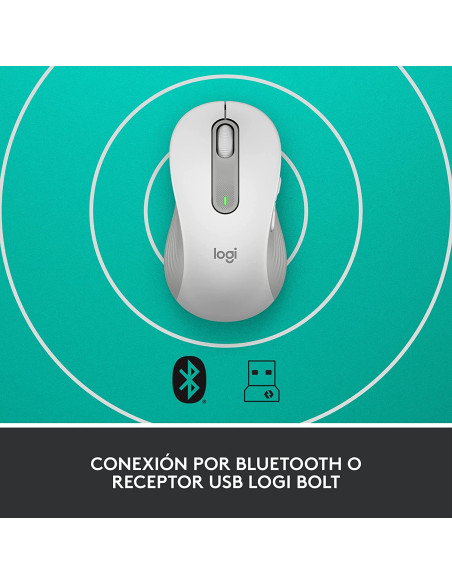 Ratón LOGITECH Signature M650 Zurdo Blanco