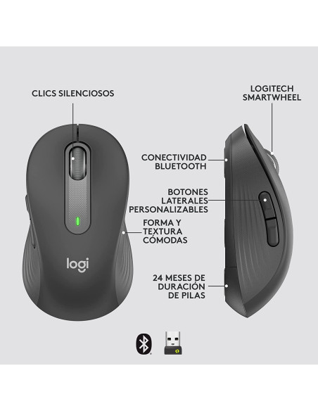 Ratón LOGITECH Signature M650 Grande Grafito
