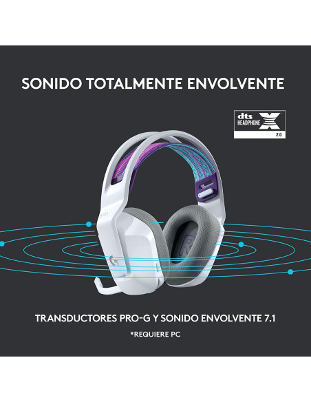 Auriculares LOGITECH G733 Lightspeed Blanco RGB