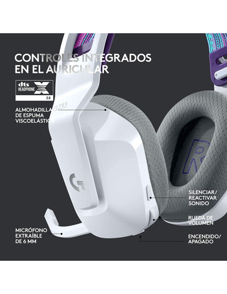 Auriculares LOGITECH G733 Lightspeed Blanco RGB
