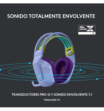 Auriculares LOGITECH G733 Lightspeed Lila RGB