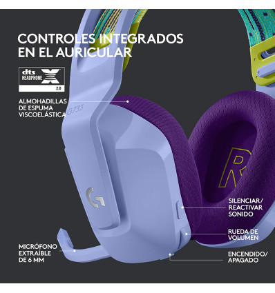 Auriculares LOGITECH G733 Lightspeed Lila RGB