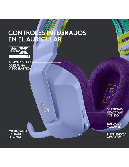 Auriculares LOGITECH G733 Lightspeed Lila RGB