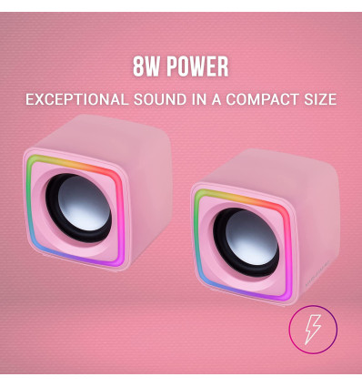 Altavoces Mars Gaming RGB Compacto 8W 2.0 Rosa