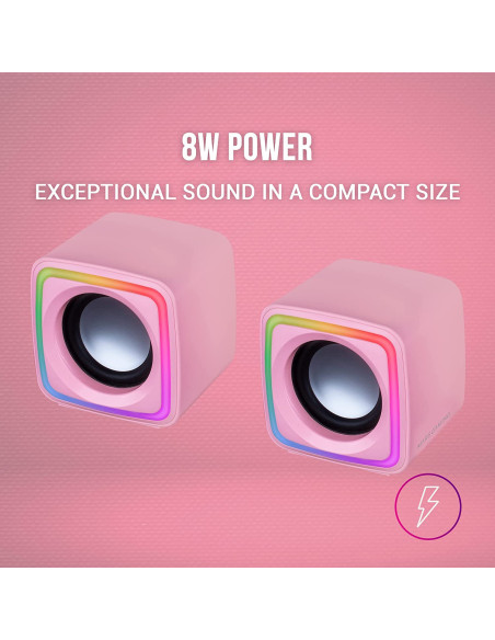 Altavoces Mars Gaming RGB Compacto 8W 2.0 Rosa