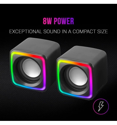 Altavoces Mars Gaming RGB Compactos 8W 2.0 Negros