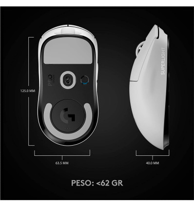 Ratón LOGITECH GAMING PRO X Superlight Wireless Blanco