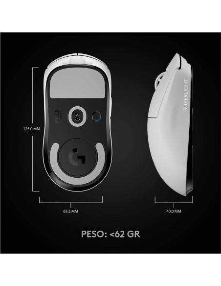Ratón LOGITECH GAMING PRO X Superlight Wireless Blanco