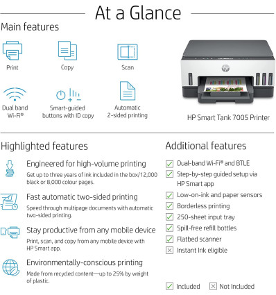 Impresora HP SMART TANK 7005 Multifunción