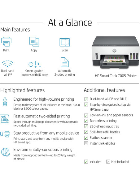 Impresora HP SMART TANK 7005 Multifunción