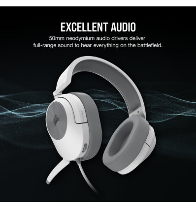 Corsair HS55 Stereo - Comprar Auriculares Gaming Blancos