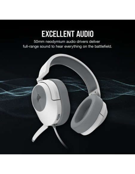 Corsair HS55 Stereo - Comprar Auriculares Gaming Blancos