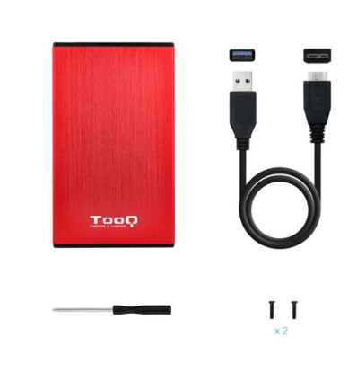 Caja externa Disco Duro TooQ TQE-2527 USB 3.0 2.5" SATA 3 Roja
