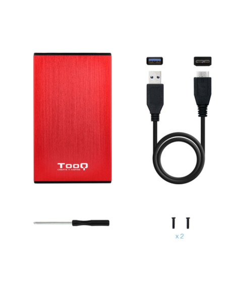 Caja externa Disco Duro TooQ TQE-2527 USB 3.0 2.5" SATA 3 Roja