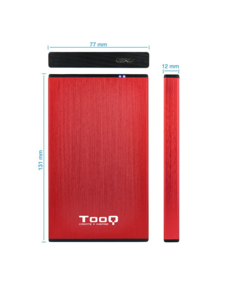 Caja externa Disco Duro TooQ TQE-2527 USB 3.0 2.5" SATA 3 Roja