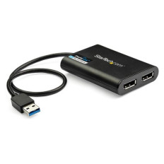 Adaptador Startech  USB 3.0 a 2x DisplayPort 4K 60Hz Negro