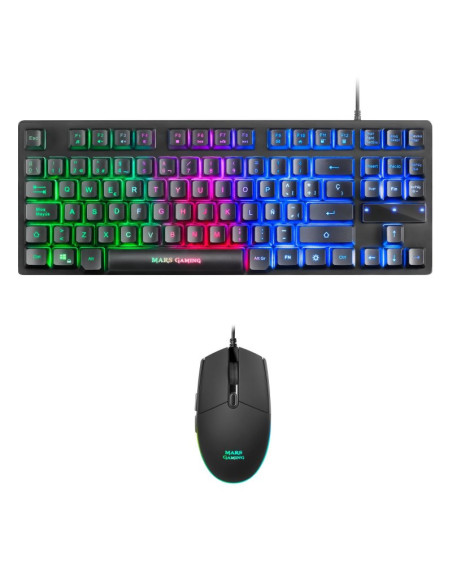Combo Gaming Mars Teclado RGB + Ratón MCPTKL 3200 DPI Negros