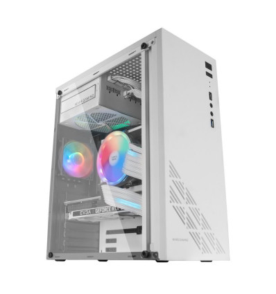 Caja Mars Gaming MC100W FRGB Cristal Acrílico USB 3.0 Blanco