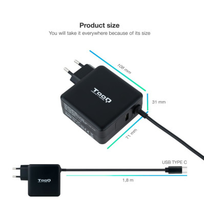 Tooq TQLC-USBC65PD 65W USB-C