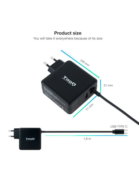 Tooq TQLC-USBC65PD 65W USB-C