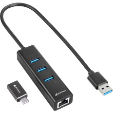SHARKOON HUB 3 PUERTOS USB 3.2 + RJ45