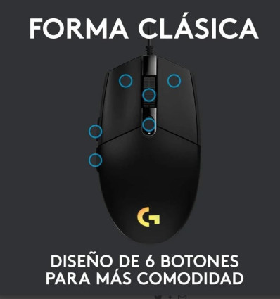 Logitech G203 Lightsync 2nd Gen - Comprar Ratón Gaming 8000DPI RGB