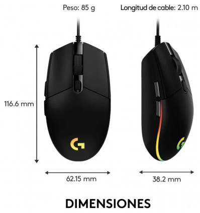 Logitech G203 Lightsync 2nd Gen - Comprar Ratón Gaming 8000DPI RGB