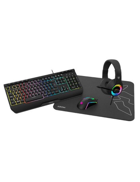 Krom Kenya - Comprar Pack Periféricos Teclado Ratón Alfombrilla Auriculares