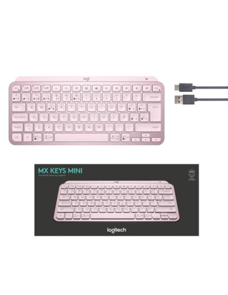 LOGITECH MX KEYS MINI Rosado - Comprar Teclado TKL Minimalista