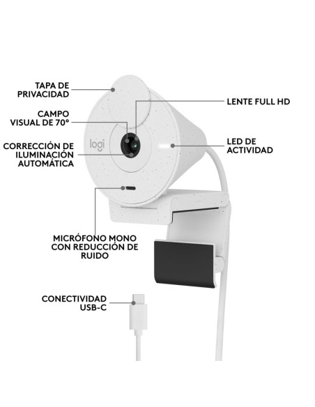 Webcam Logitech Brio 300 Blanca