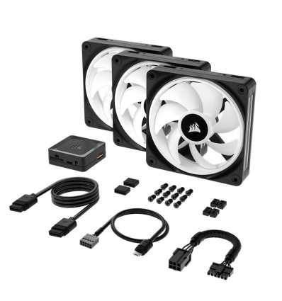 Corsair iCUE QX120 RGB Negro 120mm - Comprar Pack de 3 Ventiladores PC