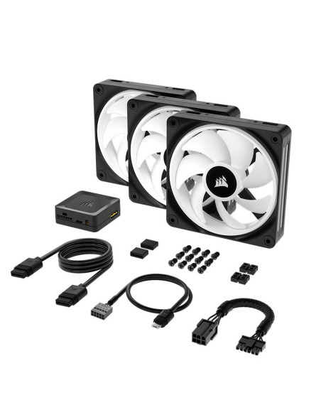 Corsair iCUE QX120 RGB Negro 120mm - Comprar Pack de 3 Ventiladores PC