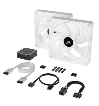 Corsair QX140 iCUE RGB Blanco 140mm - Comprar Pack de 2 Ventiladores