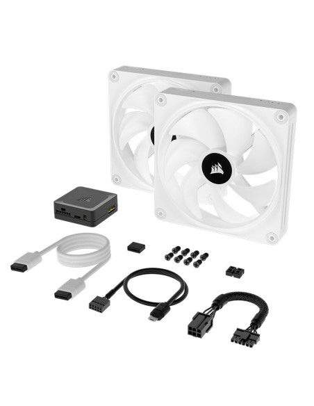 Corsair QX140 iCUE RGB Blanco 140mm - Comprar Pack de 2 Ventiladores