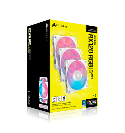 Corsair iCUE Link RX120 RGB Blanco 120mm - Comprar Ventiladores de PC