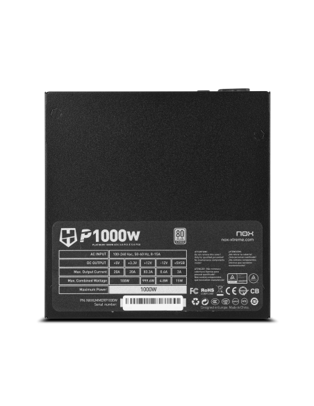 NOX Hummer P1000W Platinum PCIe 5.0 - Comprar Fuente de Alimentación