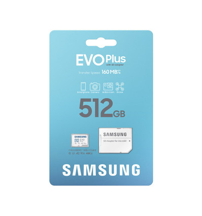 Samsung EVO Plus 512GB + Adaptador - Comprar Tarjeta MicroSD