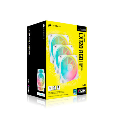 Comprar Pack de 3 Ventiladores PC Corsair LX120 RGB Blanco 120mm