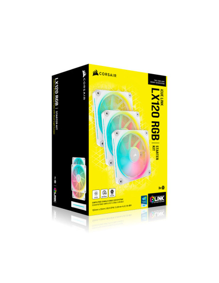 Comprar Pack de 3 Ventiladores PC Corsair LX120 RGB Blanco 120mm