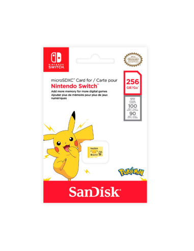 Tarjeta Micro SD Sandisk Pokémon 256GB (Pickachu)