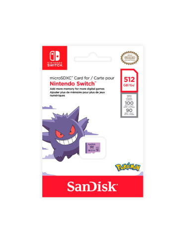 Tarjeta Micro SD Sandisk Pokémon 512GB (Gengar)