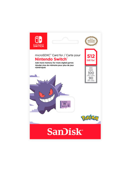 Tarjeta Micro SD Sandisk Pokémon 512GB (Gengar)