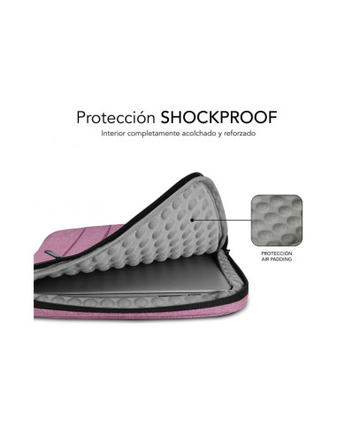 Funda Subblim Air Padding 360 Sleeve 15.6" Rosa