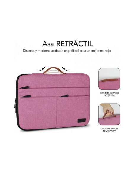 Funda Subblim Air Padding 360 Sleeve 15.6" Rosa