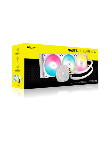Refrigeración Líquida PC Corsair Nautilus 360 RS ARGB Blanca 360mm