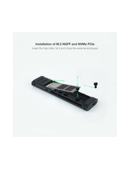 Carcasa SSD Tooq TQE-2223B Negra USB C M.2