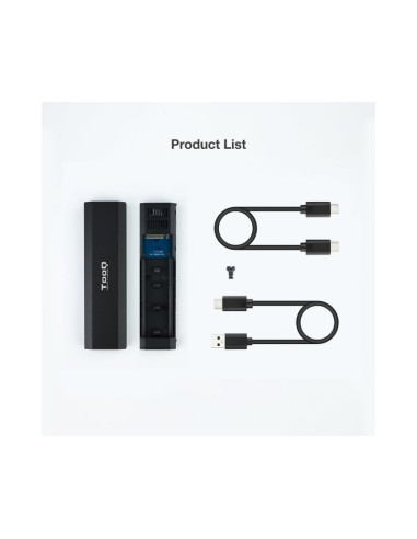 Carcasa SSD Tooq TQE-2223B Negra USB C M.2